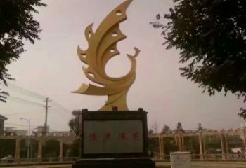 五指金鳳凰雕塑廠家 烤漆金鳳凰雕塑生產(chǎn)制作