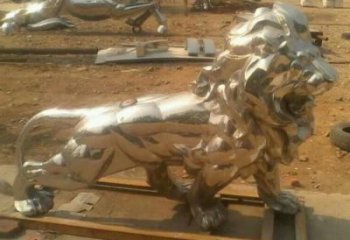 不銹鋼獅子雕塑廠家 張口造型 動(dòng)物雕塑擺件