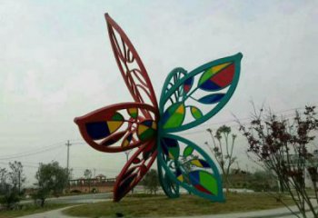 樹葉雕塑廠家 鏤空烤漆園林不銹鋼雕塑