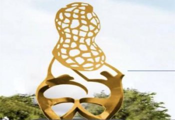 花生雕塑 農作物題材 不銹鋼鏤空花生雕塑廠家