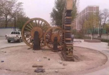 水車雕塑廠家 仿古藝術建筑 不銹鋼水車雕塑制作