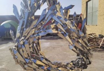 魚(yú)兒雕塑 中式異形擺件 鏡面不銹鋼魚(yú)兒雕塑廠家