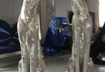 鏤空獵豹雕塑 賓館室內擺件 鏤空拉絲獵豹雕塑廠家