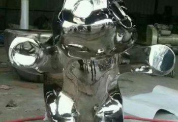 鏡面熊貓雕塑廠家 現代戶外擺件 游樂場異形熊貓雕塑