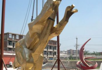 異形恐龍雕塑廠家 海洋異形擺件 酒店拉絲恐龍雕塑