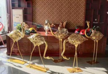 街道丹頂鶴雕塑廠家 創意村口小品 酒店拉絲丹頂鶴雕塑