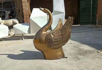 仿古鵝雕塑廠家 抽象公園小品 戶外噴水鵝雕塑