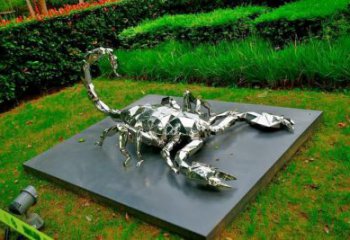公園蝎子雕塑廠家 現(xiàn)代抽象擺件 草地切面蝎子雕塑