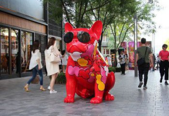 商業街小狗雕塑廠家 大型餐飲店擺件 步行街異形小狗雕塑