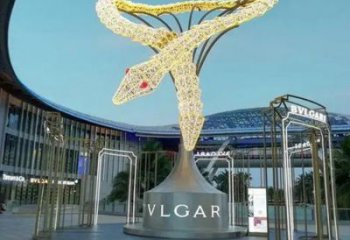 幾何龍形雕塑廠家 中式戶外擺件 草地切面龍形雕塑