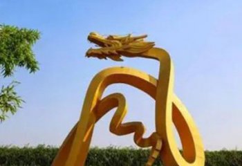 噴漆龍形雕塑廠家 游樂場廣場小品 草地切面龍形雕塑