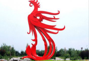 幾何火鳳凰雕塑廠家 中式烤漆擺件 廣場現代火鳳凰雕塑