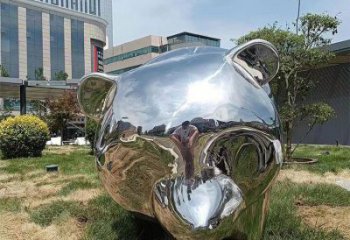 鏡面大熊貓雕塑廠家 現代戶外擺件 游樂場異形大熊貓雕塑