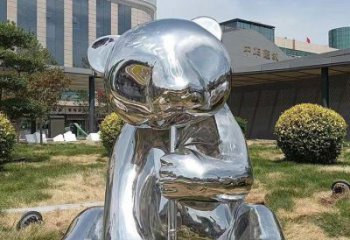 抽象大熊貓雕塑廠家 創意村口擺件 戶外大型大熊貓雕塑