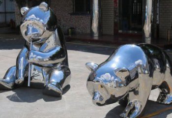 商業街大熊貓雕塑廠家 大型創意擺件 步行街異形大熊貓雕塑