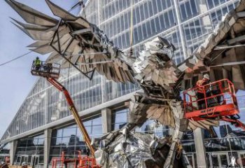 游樂場獵鷹雕塑廠家 戶外賓館擺件 街頭現代獵鷹雕塑