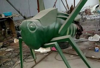 拉絲蟈蟈雕塑廠家 大型烤漆擺件 游樂場(chǎng)異形蟈蟈雕塑