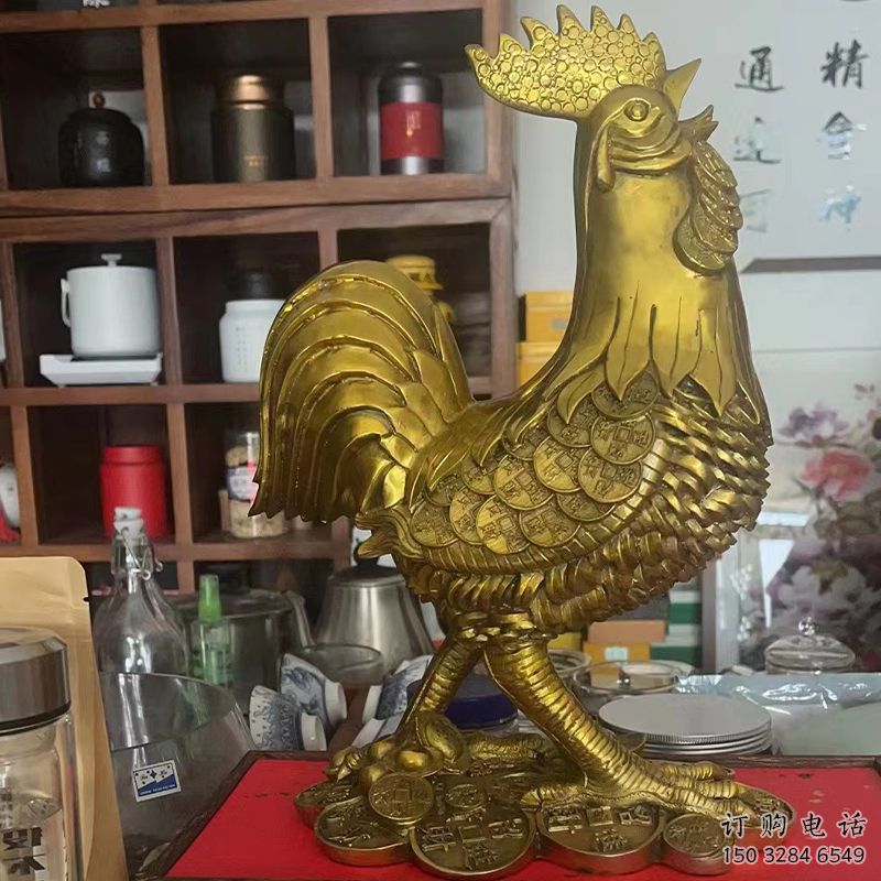 烤漆金雞雕塑廠家 抽象擺件 戶外金雞雕塑