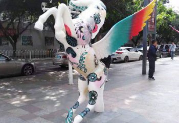 游樂場飛馬雕塑廠家 戶外卡通擺件 住宅小區彩繪飛馬雕塑