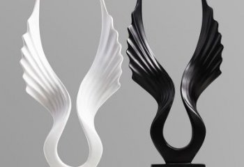 商業街翅膀雕塑廠家 大型創意擺件 步行街異形翅膀雕塑