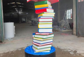 黨建書山雕塑廠家 異形烤漆小品 大型不銹鋼書山雕塑