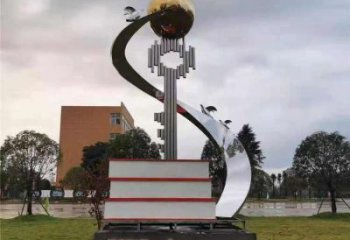 鍛造書山雕塑廠家 校園現代小品 戶外不銹鋼書山雕塑