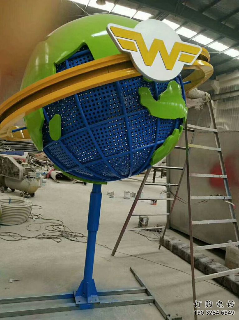 大型商場地球儀雕塑廠家 現代擺件 烤漆不銹鋼地球儀雕塑