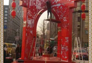 異形燈籠雕塑廠家 現代小品 公園不銹鋼燈籠雕塑生產