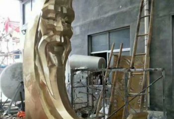 步行街月牙雕塑廠家 游樂場(chǎng)小品 鑄造不銹鋼月牙雕塑制作