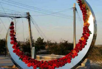 大型月牙形雕塑廠家 鍛造小品 現(xiàn)代不銹鋼月牙形雕塑