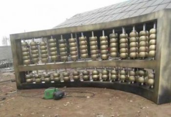 公園珠算雕塑廠家 戶外擺件 大型不銹鋼珠算雕塑生產