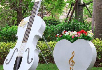 庭院小提琴雕塑廠家 草地小品 鍛造不銹鋼小提琴雕塑