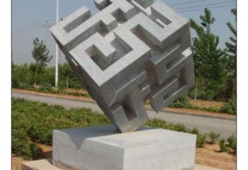 廣場二維碼雕塑廠家 抽象小品 現代不銹鋼二維碼雕塑制作