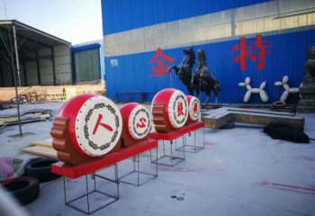 中式大鼓雕塑廠家 公園小品 戶外不銹鋼大鼓雕塑工廠