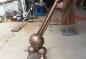 現(xiàn)代二胡雕塑廠家 大型別墅區(qū)擺件 抽象不銹鋼二胡雕塑生產(chǎn)