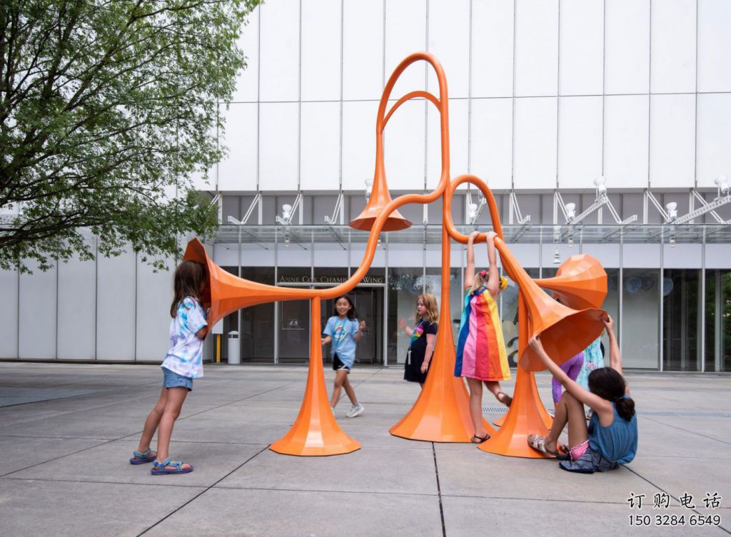 公園喇叭雕塑廠家 戶外擺件 創(chuàng)意不銹鋼喇叭雕塑生產(chǎn)