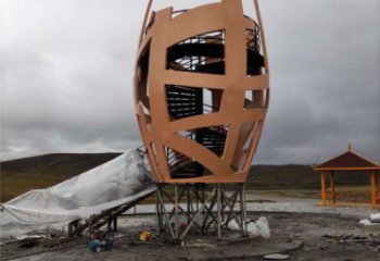 街道鳥籠雕塑廠家 現(xiàn)代擺件 噴漆不銹鋼鳥籠雕塑廠