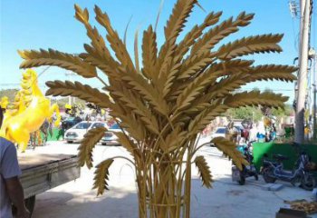 彩繪麥子雕塑廠家 大型擺件 街頭不銹鋼麥子雕塑廠