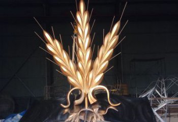 仿古青稞雕塑廠家 草地小品 房地產不銹鋼青稞雕塑廠