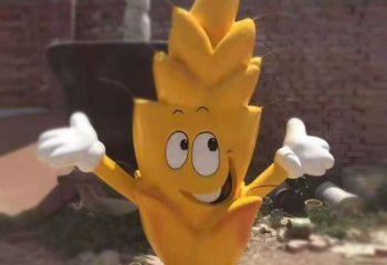 卡通青稞雕塑廠家 彩繪小品 噴漆不銹鋼青稞雕塑廠