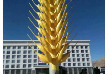 戶外青稞雕塑廠家 噴漆小品 中式不銹鋼青稞雕塑制作廠