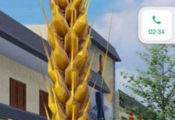 步行街青稞雕塑廠家 烤漆街頭小品 大型不銹鋼青稞雕塑制作廠