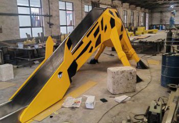 彩繪滑梯雕塑廠家 烤漆公園擺件 街頭不銹鋼滑梯雕塑廠