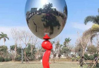 創(chuàng)意頂球雕塑廠家 現(xiàn)代戶外小品 公園不銹鋼頂球雕塑廠