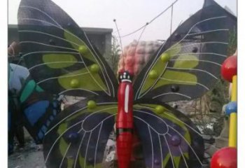 噴漆風(fēng)箏雕塑廠家 中式村口小品 草地不銹鋼風(fēng)箏雕塑廠