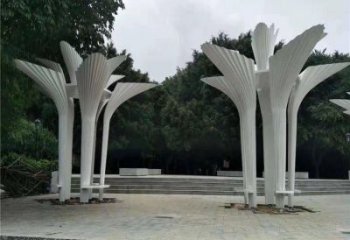 園林雨傘雕塑廠家 公園小品 中式不銹鋼雨傘雕塑廠