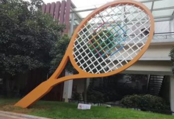 幾何網(wǎng)球拍雕塑廠家 鏤空小品 創(chuàng)意不銹鋼網(wǎng)球拍雕塑廠