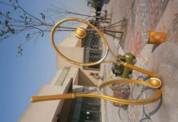 抽象網(wǎng)球拍雕塑廠家 鍍金小品 公園不銹鋼網(wǎng)球拍雕塑廠