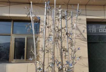 拉絲竹子雕塑廠家 鏤空創意擺件 別墅區不銹鋼竹子雕塑廠