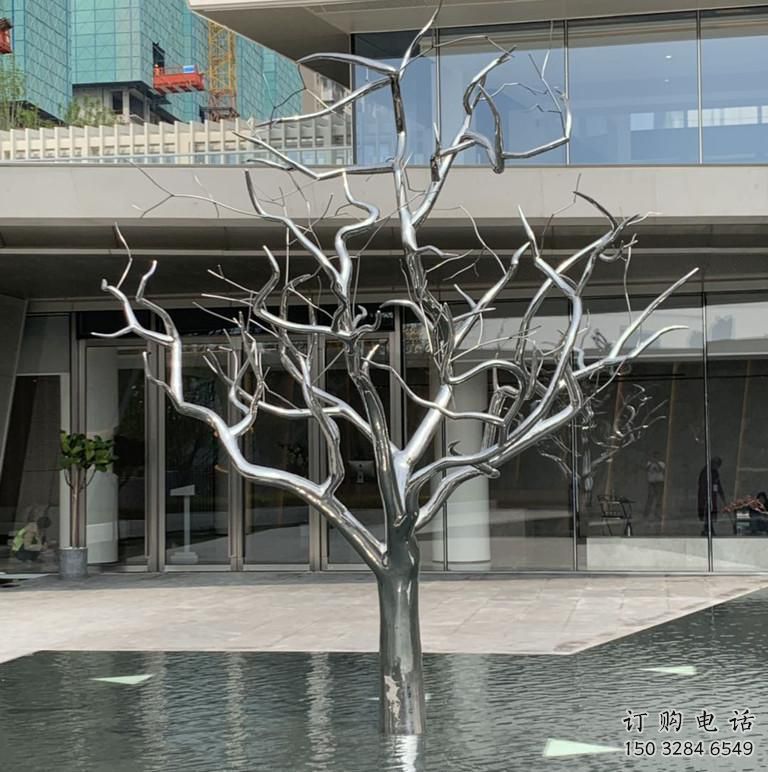 異形枯樹枝雕塑廠家 現代廣場小品 大型不銹鋼枯樹枝雕塑廠